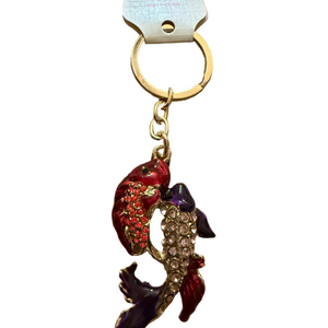 Fashion Jewelry Red and Purple Fish Keychain